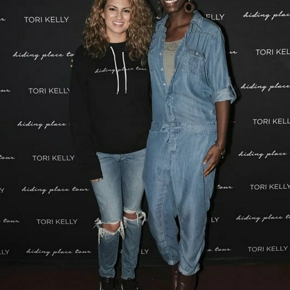 Gabrielle Union New York & Company Denim Jumpsuit